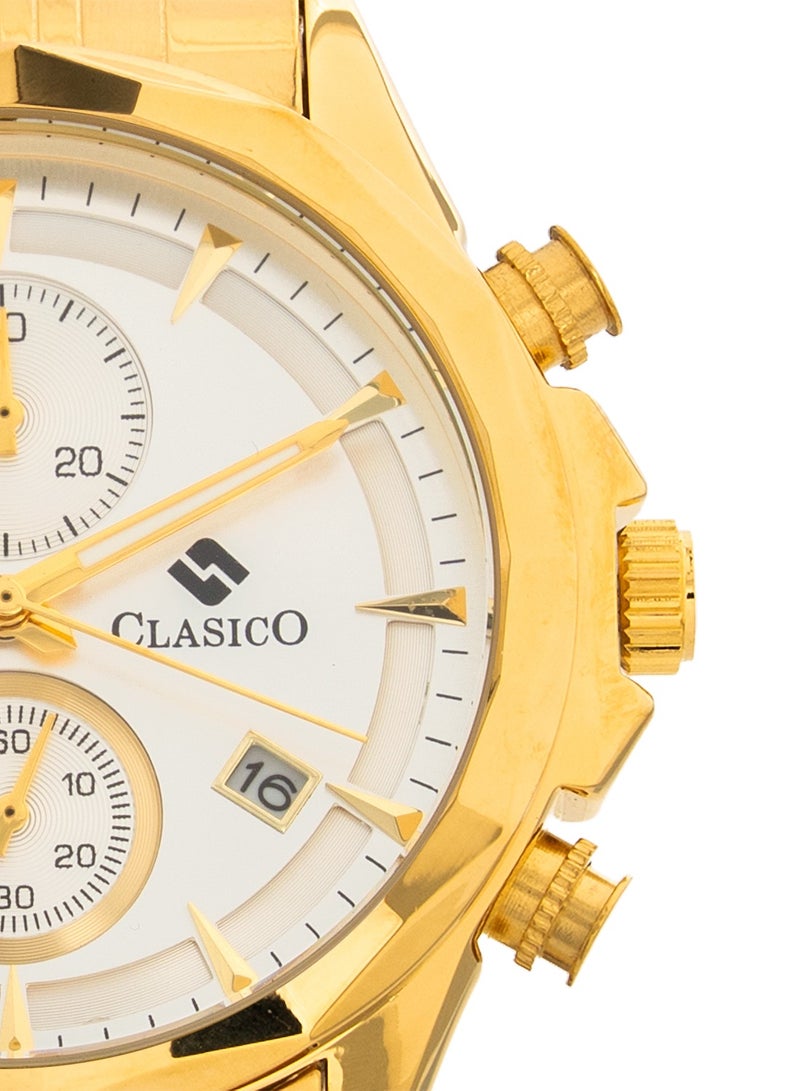 Clasico Luxe Men’s Chronograph Wrist Watch | Gold Bracelet | Luxury Analog Watch for Men - Image 4